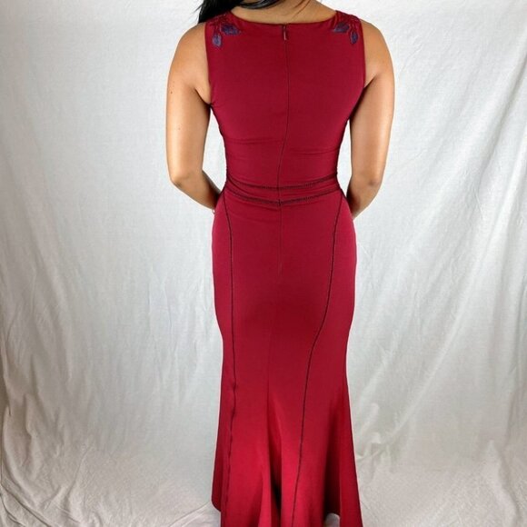 Marchesa Notte Burgundy Red Vine Formal Gown $995 - Picture 7 of 13